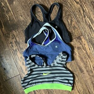 Champion and Nike Sports Bras Set of 3 - Women's size M